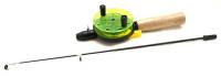 Зимняя удочка AKARA QL-205A с пробк. рукояткой (36/10 см, диам. кат. 75 мм, зелёная)