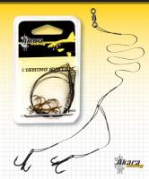 Снасточка AKARA B (основа 40 см, поводок 1x7 - 15 кг, 2 тройника  4)