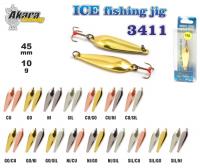 Зимняя блесна Ice Jig 3411  (верт., 45 мм, 10 г, цвет: GO/CU)